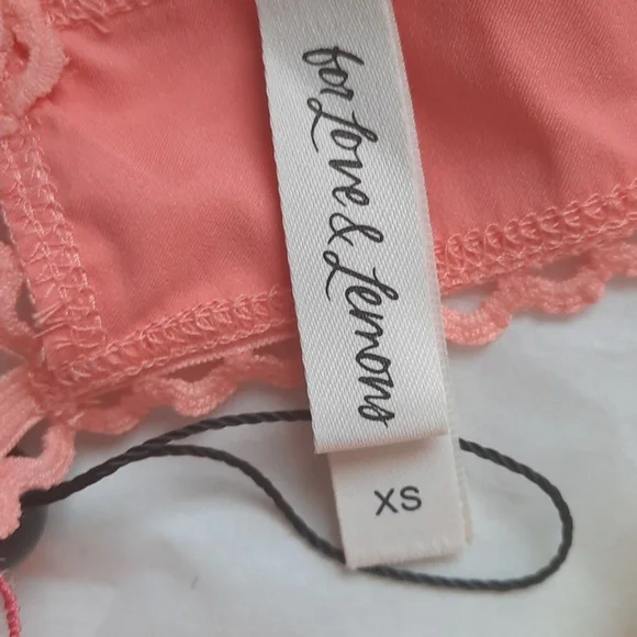 FOR LOVE AND LEMONS WOMEN THONG PANTIES ORANGE SIZE XS NWT